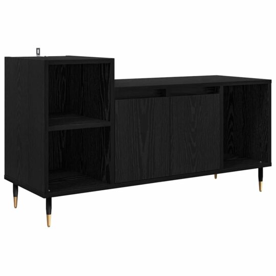 Alternative view of Cabinet TV Stejar Negru 100 x 35 x 55 cm Lemn compozit