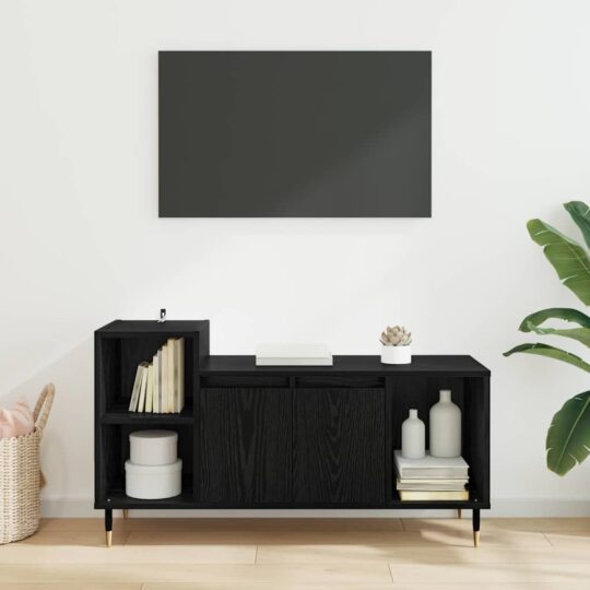 882719 4 Cabinet TV Stejar Negru 100 x 35 x 55 cm Lemn compozit 882719 4
