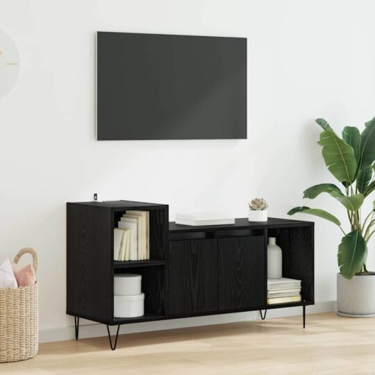 Cabinet TV Stejar Negru 100 x 35 x 55 cm Lemn compozit