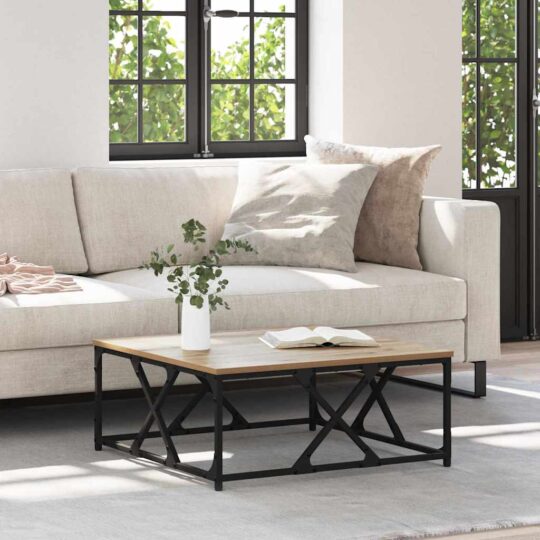 Masă de cafea stejar artizanal 70 x 70 x 30 cm Lemn compozit