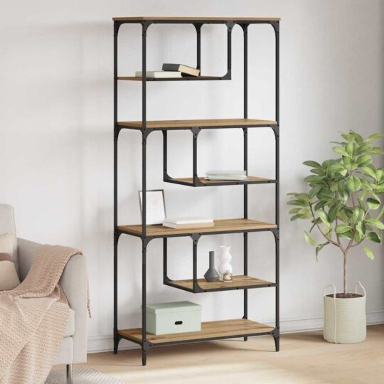 Bibliotecă stejar artizanal 81 x 36 x 176 cm Lemn compozit