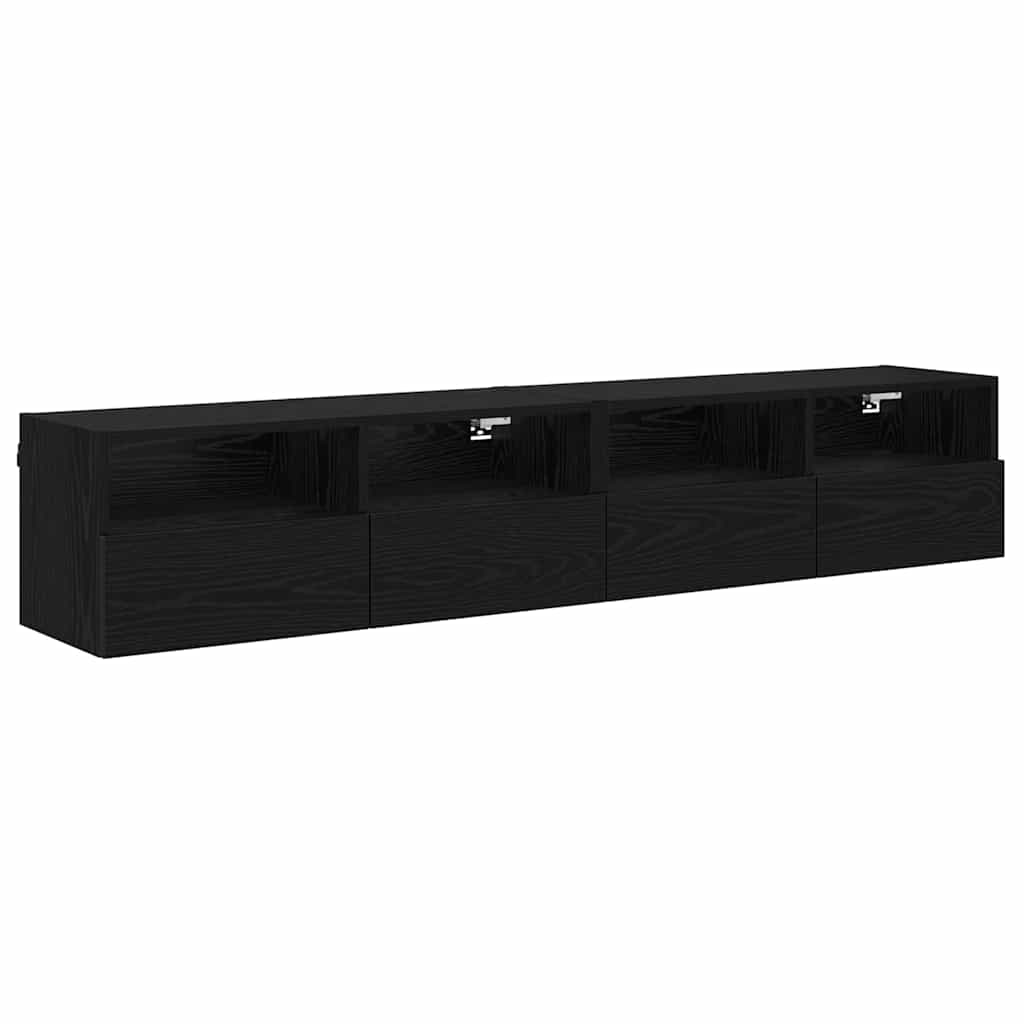 882933 2 Dulapuri pentru TV Pe perete 2 pcs Stejar Negru 80 x 30 x 30 cm Dulapuri pentru TV Pe perete 2 pcs Stejar Negru 80 x 30 x 30 cm - imagine 2