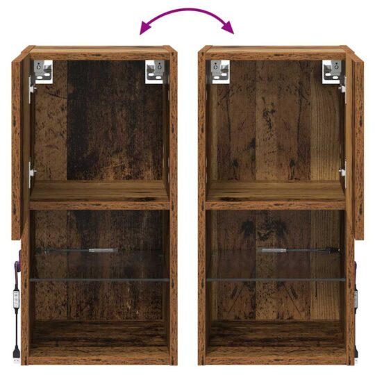 882942 13 Sistem de TV montat pe perete Lemn Vechi 30,5 x 30 x 60 cm 882942 13