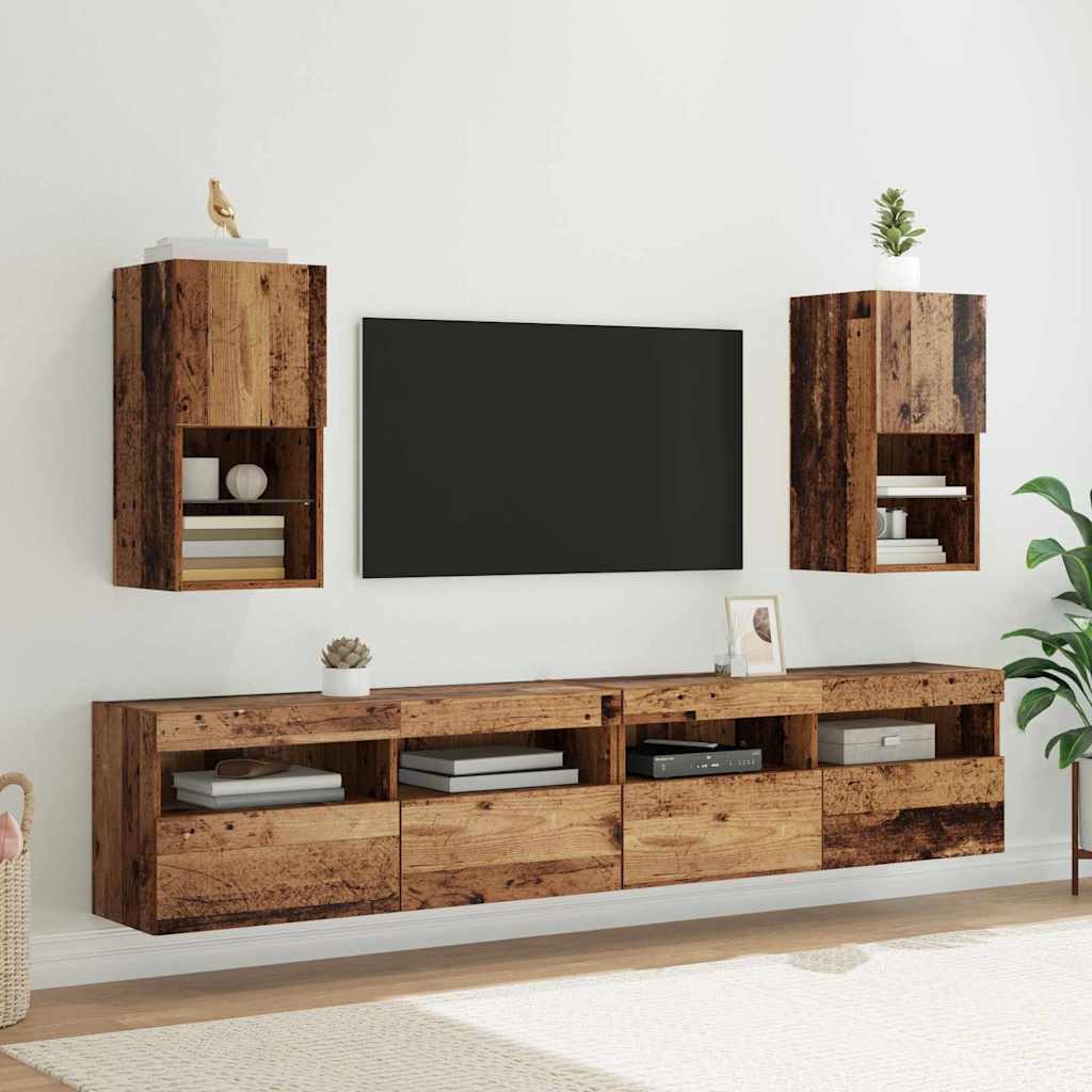 882942 6 Sistem de TV montat pe perete Lemn Vechi 30,5 x 30 x 60 cm Sistem de TV montat pe perete Lemn Vechi 30,5 x 30 x 60 cm - imagine 6