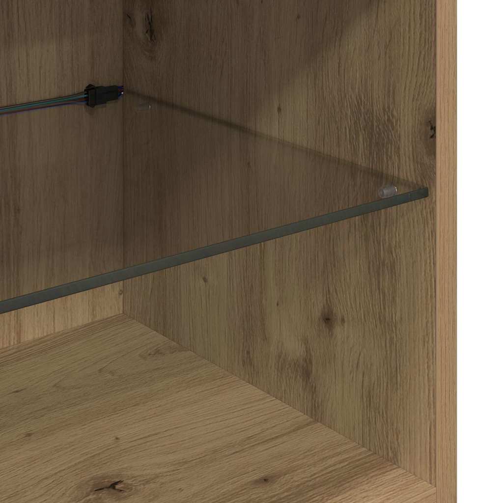 882944 12 Sistem de TV montat pe perete Pe perete Stejar Artizanal Sistem de TV montat pe perete Pe perete Stejar Artizanal - imagine 12