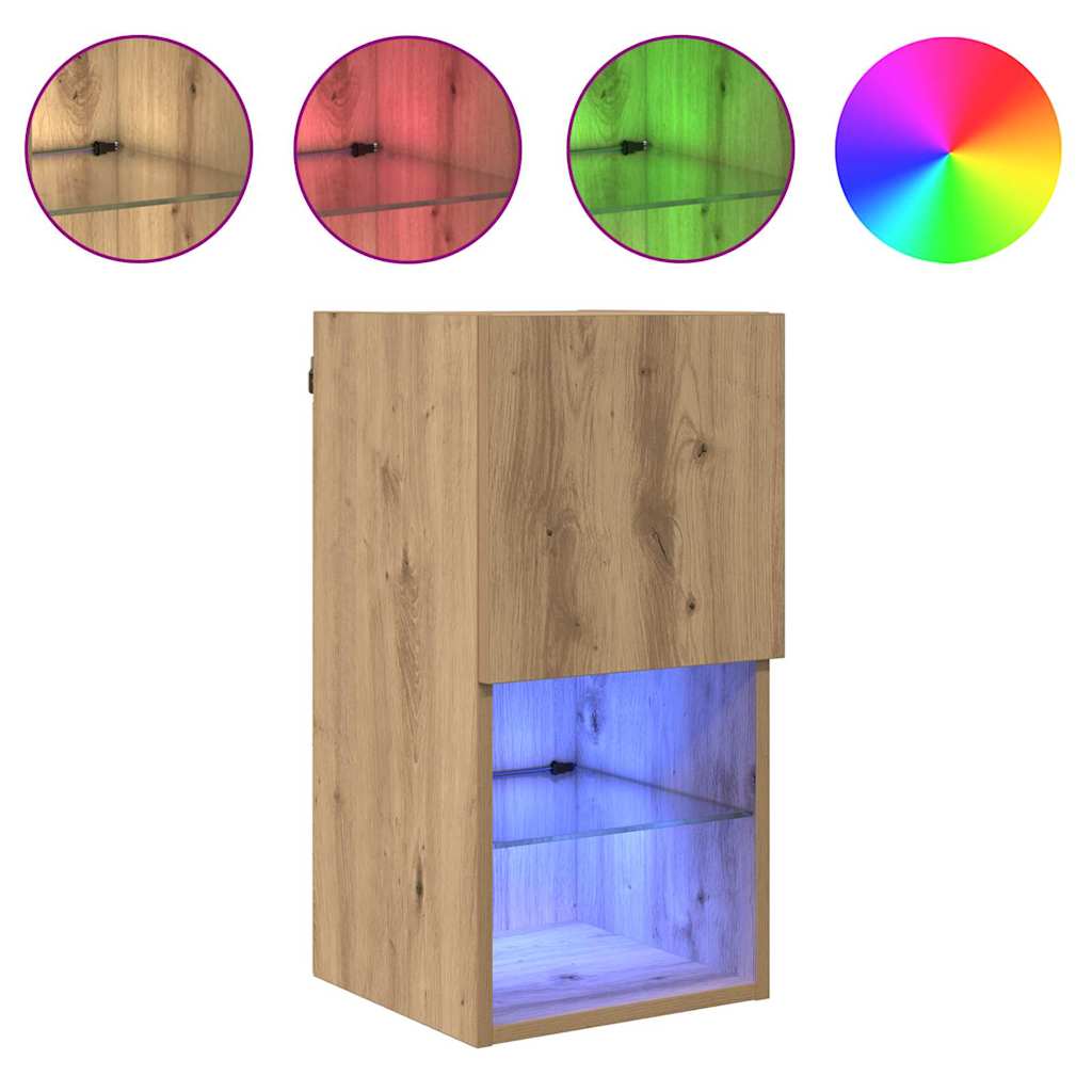 882944 4 Sistem de TV montat pe perete Pe perete Stejar Artizanal Sistem de TV montat pe perete Pe perete Stejar Artizanal - imagine 4