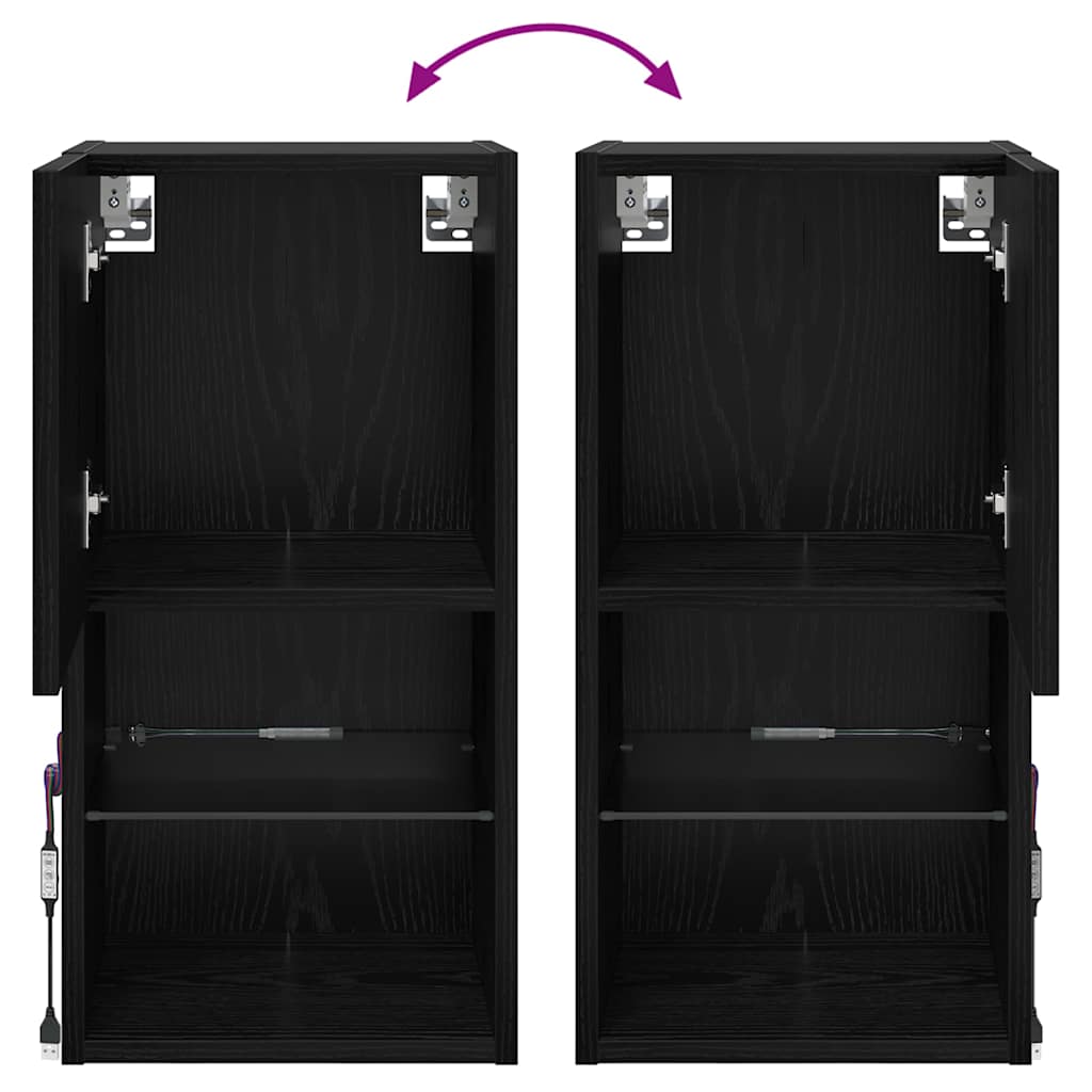 882946 13 Sistem de TV montat pe perete Stejar Negru 30,5 x 30 x 60 cm Sistem de TV montat pe perete Stejar Negru 30,5 x 30 x 60 cm - imagine 13