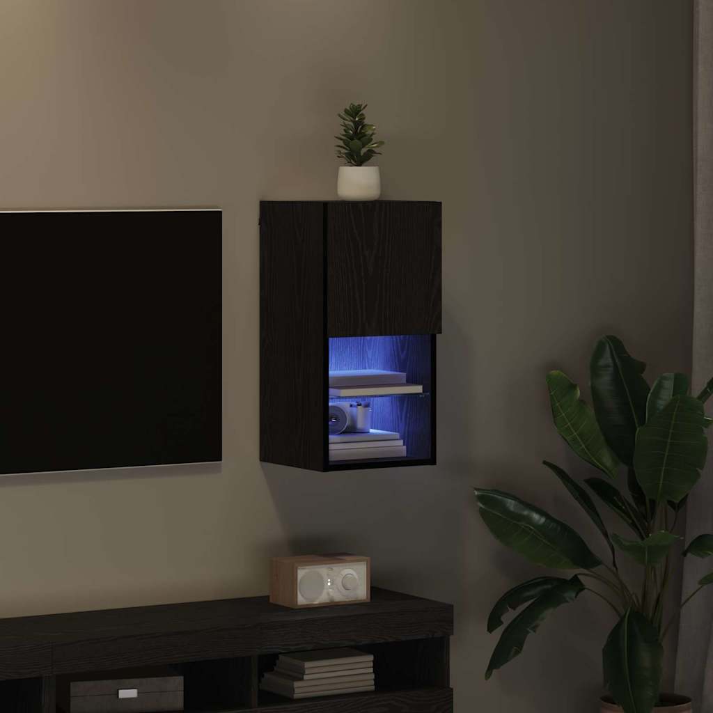 882946 5 Sistem de TV montat pe perete Stejar Negru 30,5 x 30 x 60 cm Sistem de TV montat pe perete Stejar Negru 30,5 x 30 x 60 cm - imagine 5