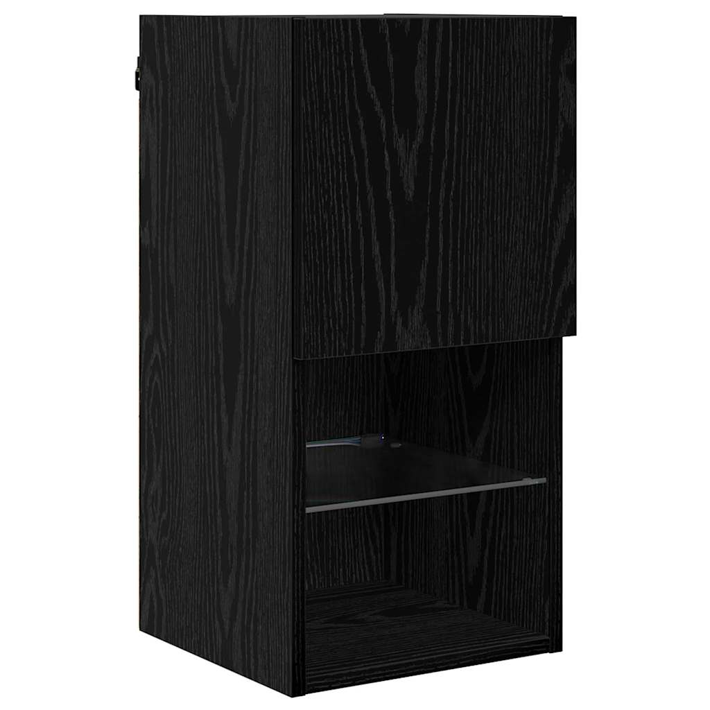 882946 7 Sistem de TV montat pe perete Stejar Negru 30,5 x 30 x 60 cm Sistem de TV montat pe perete Stejar Negru 30,5 x 30 x 60 cm - imagine 7