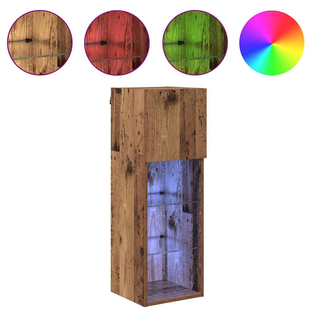 882948 4 Sistem de TV montat pe perete Lemn Vechi 30,5 x 30 x 90 cm Sistem de TV montat pe perete Lemn Vechi 30,5 x 30 x 90 cm - imagine 4