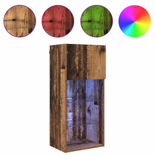 882954 4 Sistem de TV montat pe perete Lemn Vechi 40,5 x 30 x 90 cm 882954 4