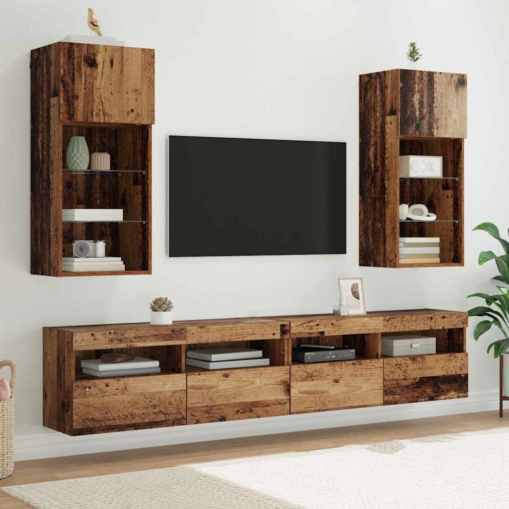 882954 6 Sistem de TV montat pe perete Lemn Vechi 40,5 x 30 x 90 cm Sistem de TV montat pe perete Lemn Vechi 40,5 x 30 x 90 cm - imagine 6