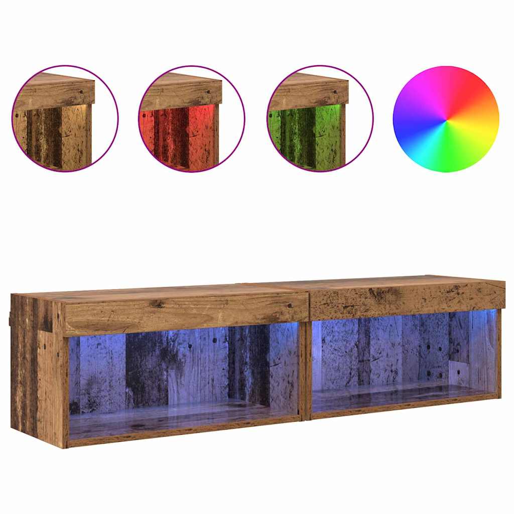 882961 4 Dulapuri TV 2 pcs Lemn Vechi 60 x 30 x 30 cm Lemn compozit Dulapuri TV 2 pcs Lemn Vechi 60 x 30 x 30 cm Lemn compozit - imagine 4