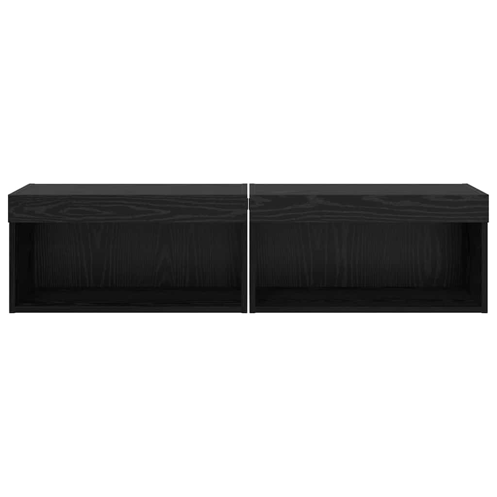 882965 7 Dulapuri TV 2 pcs Stejar Negru 60 x 30 x 30 cm Lemn compozit Dulapuri TV 2 pcs Stejar Negru 60 x 30 x 30 cm Lemn compozit - imagine 7
