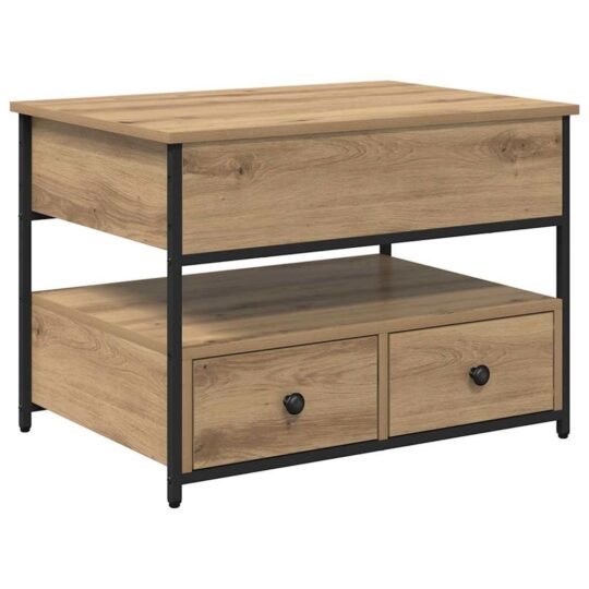 Alternative view of Masă de cafea stejar artizanal 70x50x50cm Lemn Stratificat