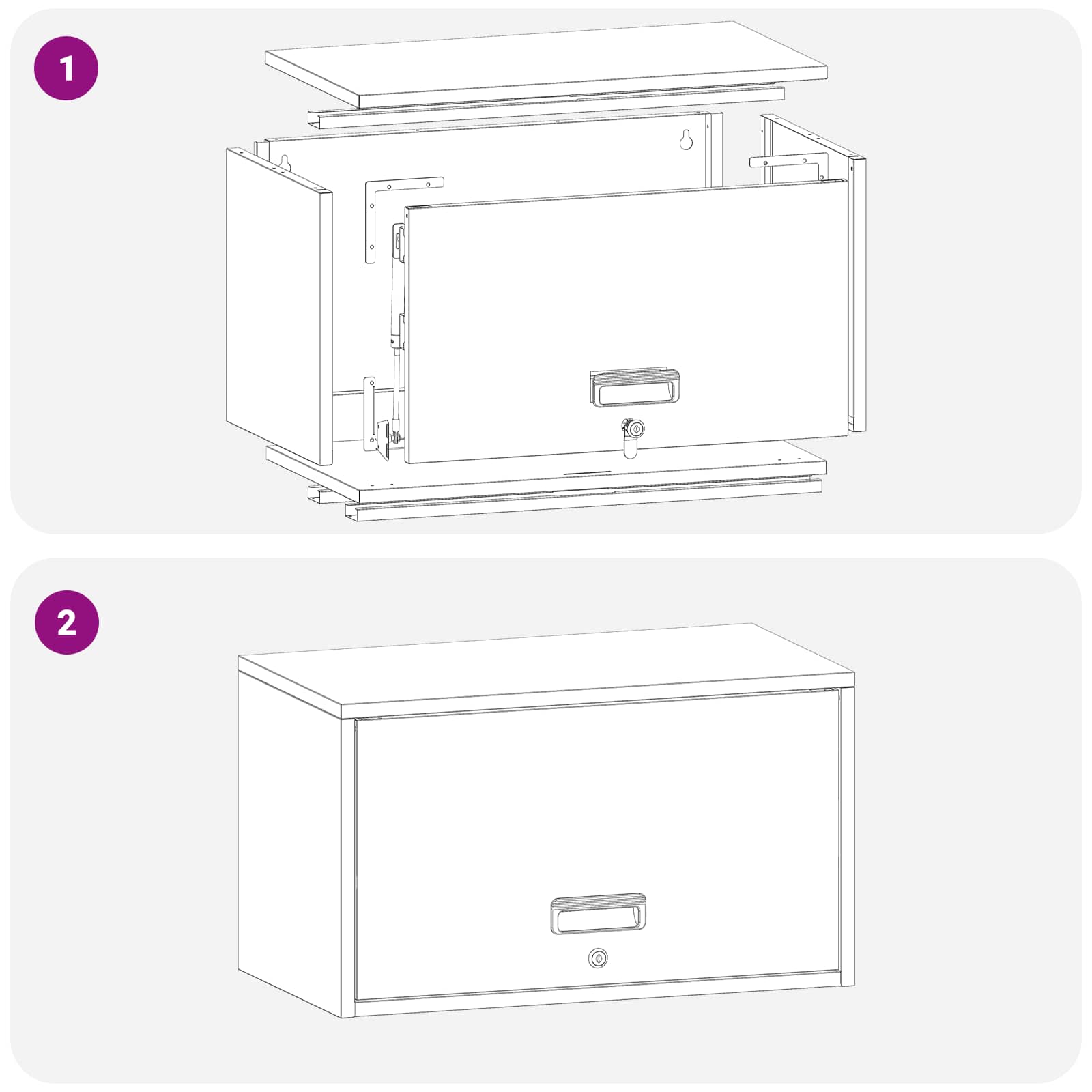 Dulap de perete pentru garaj Alb 60 x 33 x 35 cm - imagine 12