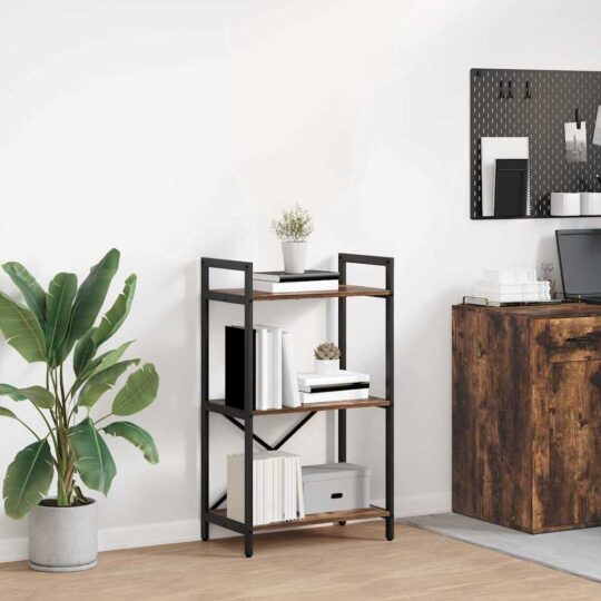 Raft pentru cărți Stejar fumuriu 56 x 34 x 96 cm Lemn compozit
