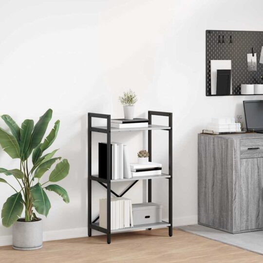 Raft pentru cărți Gri Sonoma 56 x 34 x 96 cm Lemn compozit