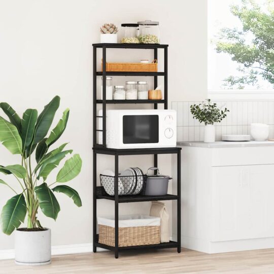 Raft de bucătărie Stejar Negru 60 x 40 x 168 cm Lemn compozit