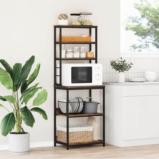 Raft de bucătărie Stejar fumuriu 60 x 40 x 168 cm Lemn compozit