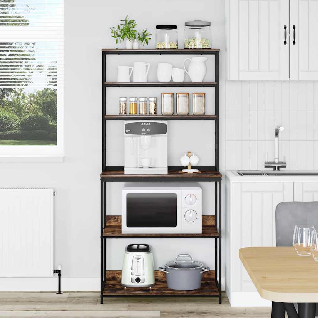 Raft de bucătărie Stejar fumuriu 80 x 40 x 168 cm Lemn compozit - imagine 4