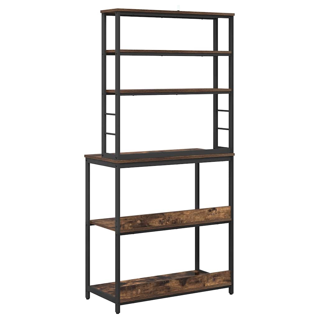 Raft de bucătărie Stejar fumuriu 80 x 40 x 168 cm Lemn compozit - imagine 8