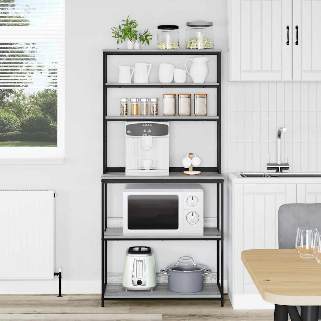 Raft de bucătărie Gri Sonoma 80 x 40 x 168 cm Lemn compozit - imagine 4