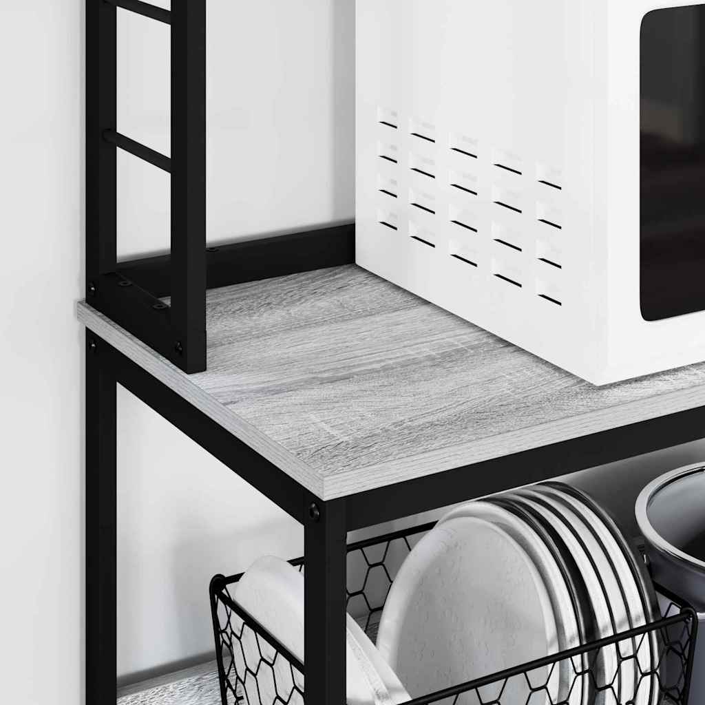 Raft de bucătărie Gri Sonoma 80 x 40 x 168 cm Lemn compozit - imagine 5