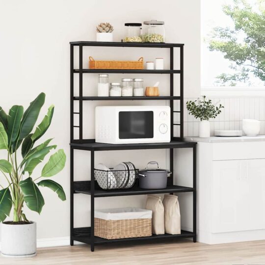 Raft de bucătărie Stejar Negru 100 x 40 x 168 cm Lemn compozit