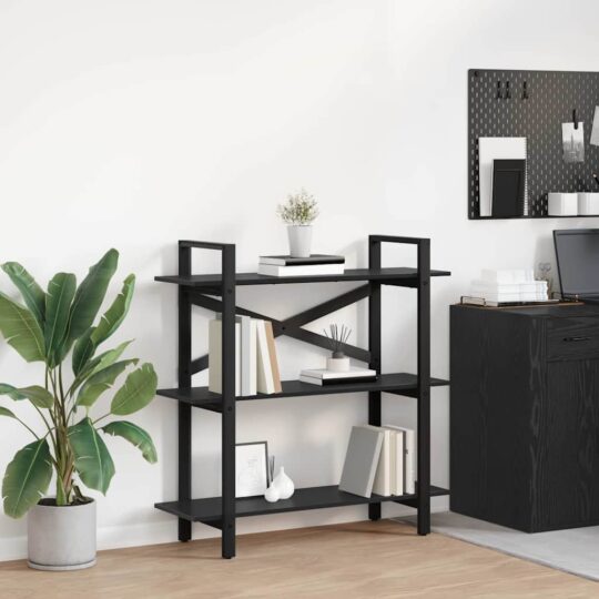 Raft pentru cărți Stejar Negru 100 x 33,5 x 102 cm