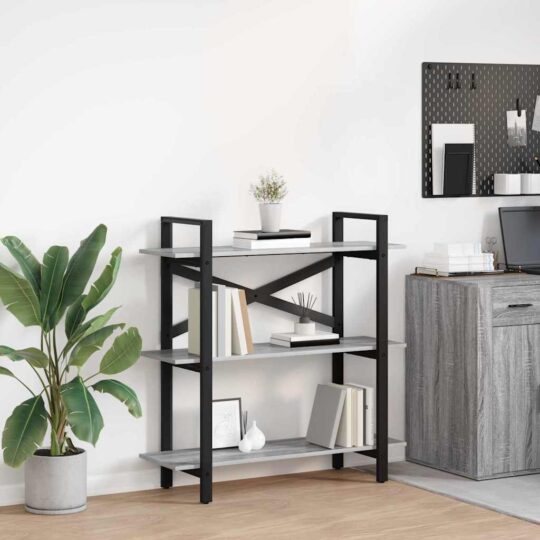 Raft pentru cărți Gri Sonoma 100 x 33,5 x 102 cm Lemn compozit