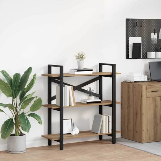 Raft pentru cărți Stejar Artizanal 100 x 33,5 x 102 cm