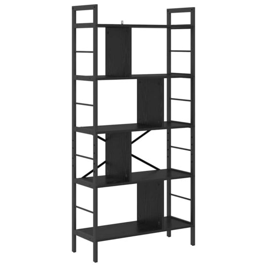 Alternative view of Raft pentru cărți Stejar Negru 75 x 30 x 156 cm Lemn compozit