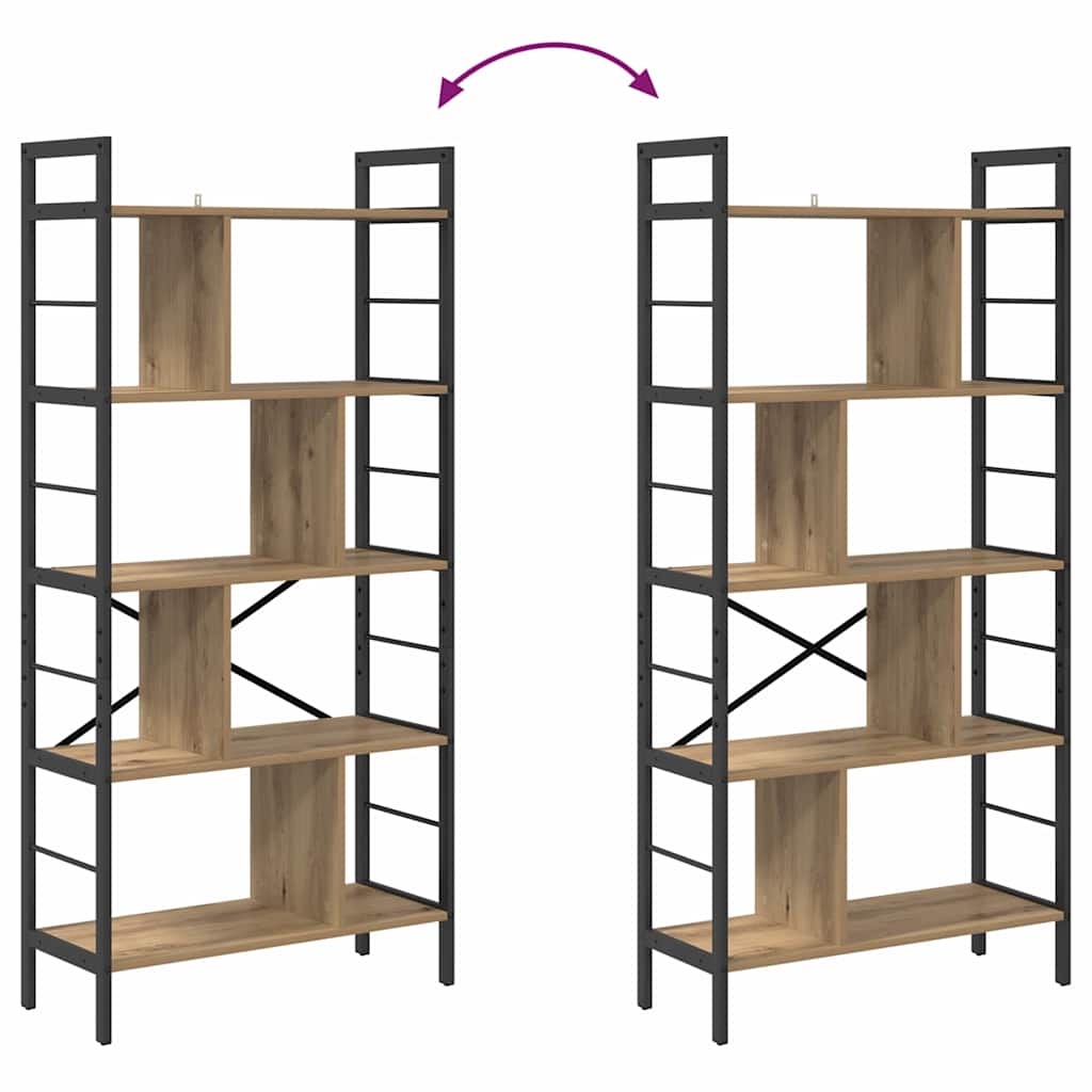 Raft pentru cărți Stejar Artizanal 75 x 30 x 156 cm - imagine 10