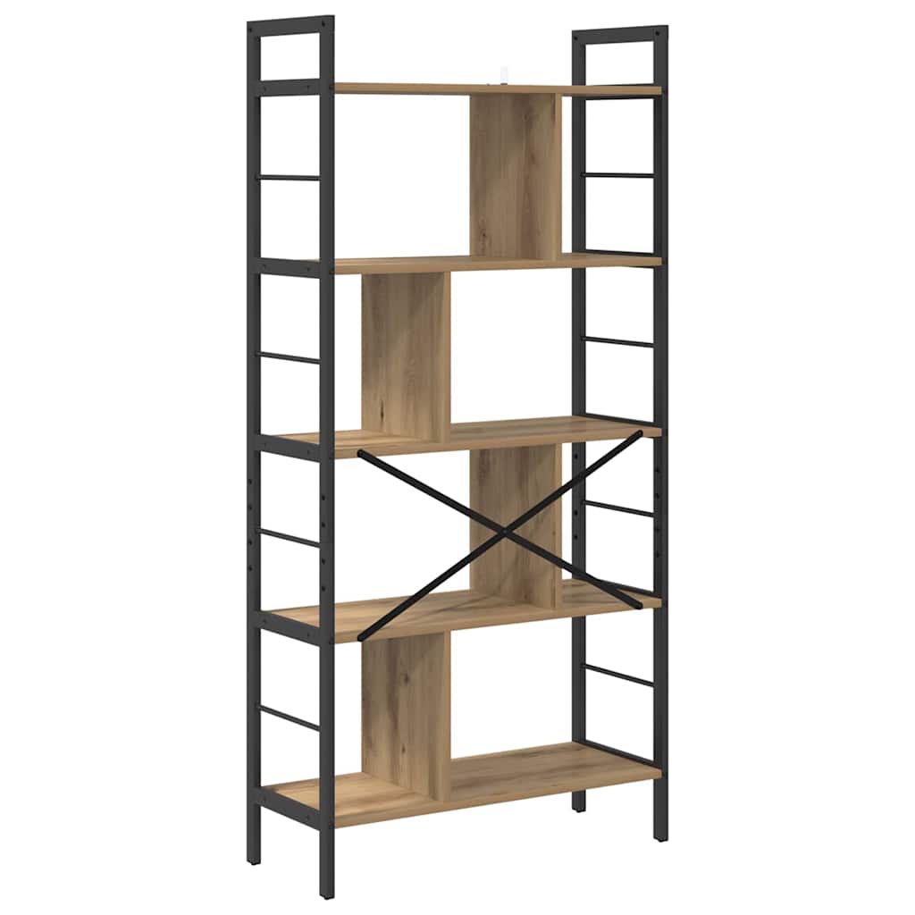 Raft pentru cărți Stejar Artizanal 75 x 30 x 156 cm - imagine 7