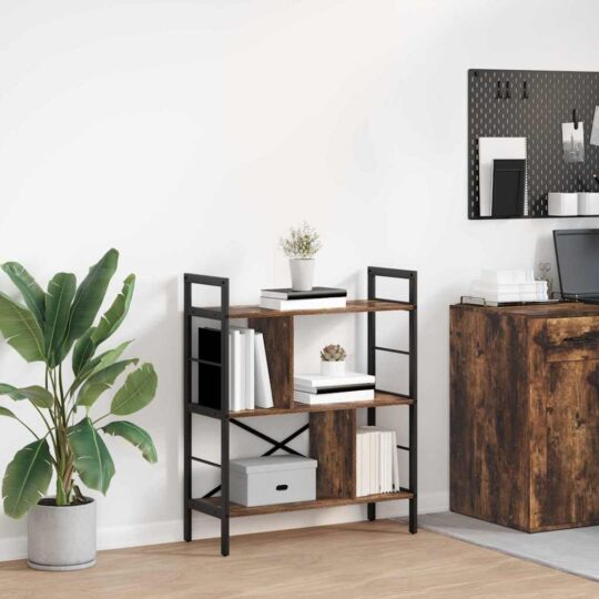 Raft pentru cărți Stejar fumuriu 75 x 30 x 91 cm Lemn compozit