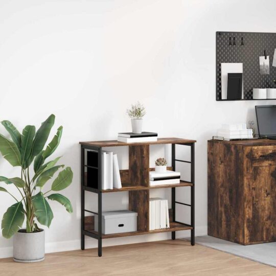 Raft pentru cărți Stejar fumuriu 82 x 32 x 79 cm Lemn compozit