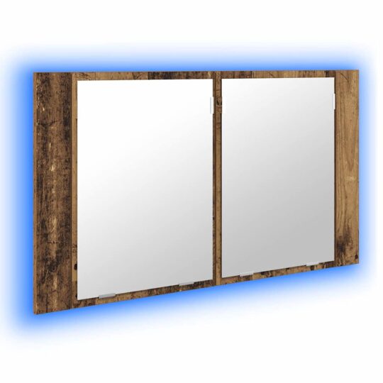 Alternative view of Dulap cu oglindă pentru baie cu raft Lemn Vechi 80 x 12 x 45 cm