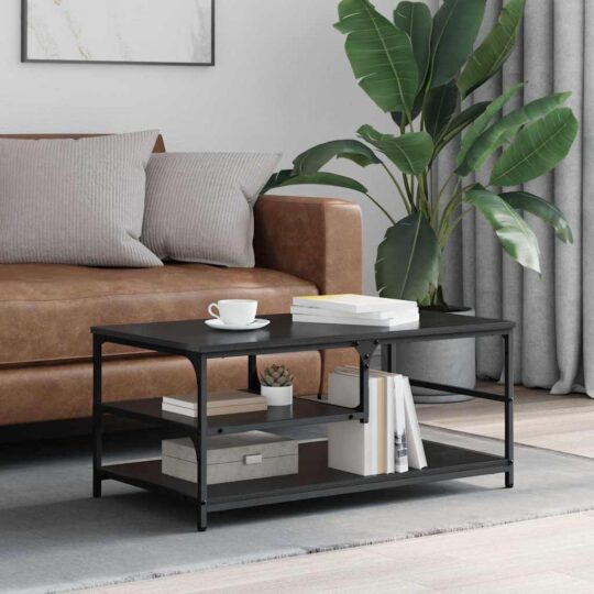 Masă de cafea Stejar Negru 90 x 49 x 40 cm Lemn compozit