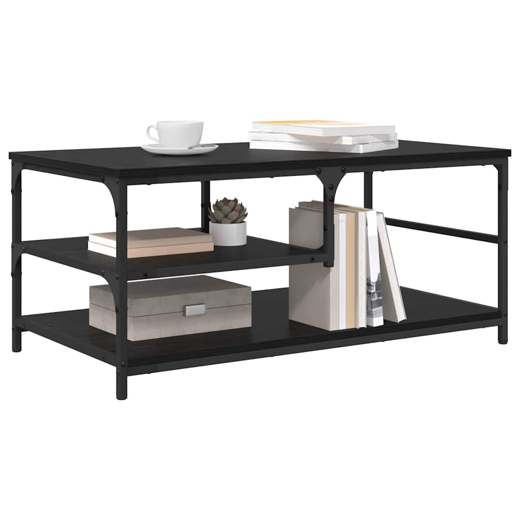 Masă de cafea Stejar Negru 90 x 49 x 40 cm Lemn compozit - imagine 3