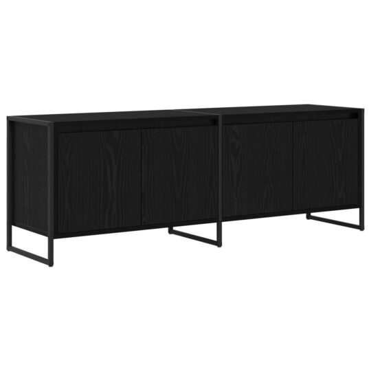 Alternative view of Cabinet TV Stejar Negru 140 x 36 x 49.5 cm Lemn compozit