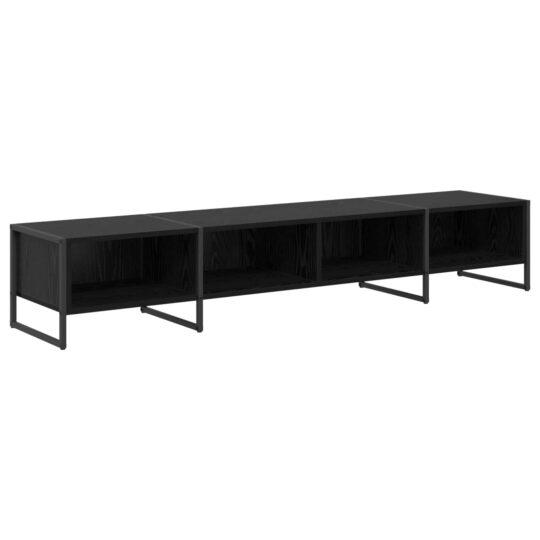 Alternative view of Cabinet TV Stejar Negru 170.5 x 36 x 30.5 cm Lemn compozit