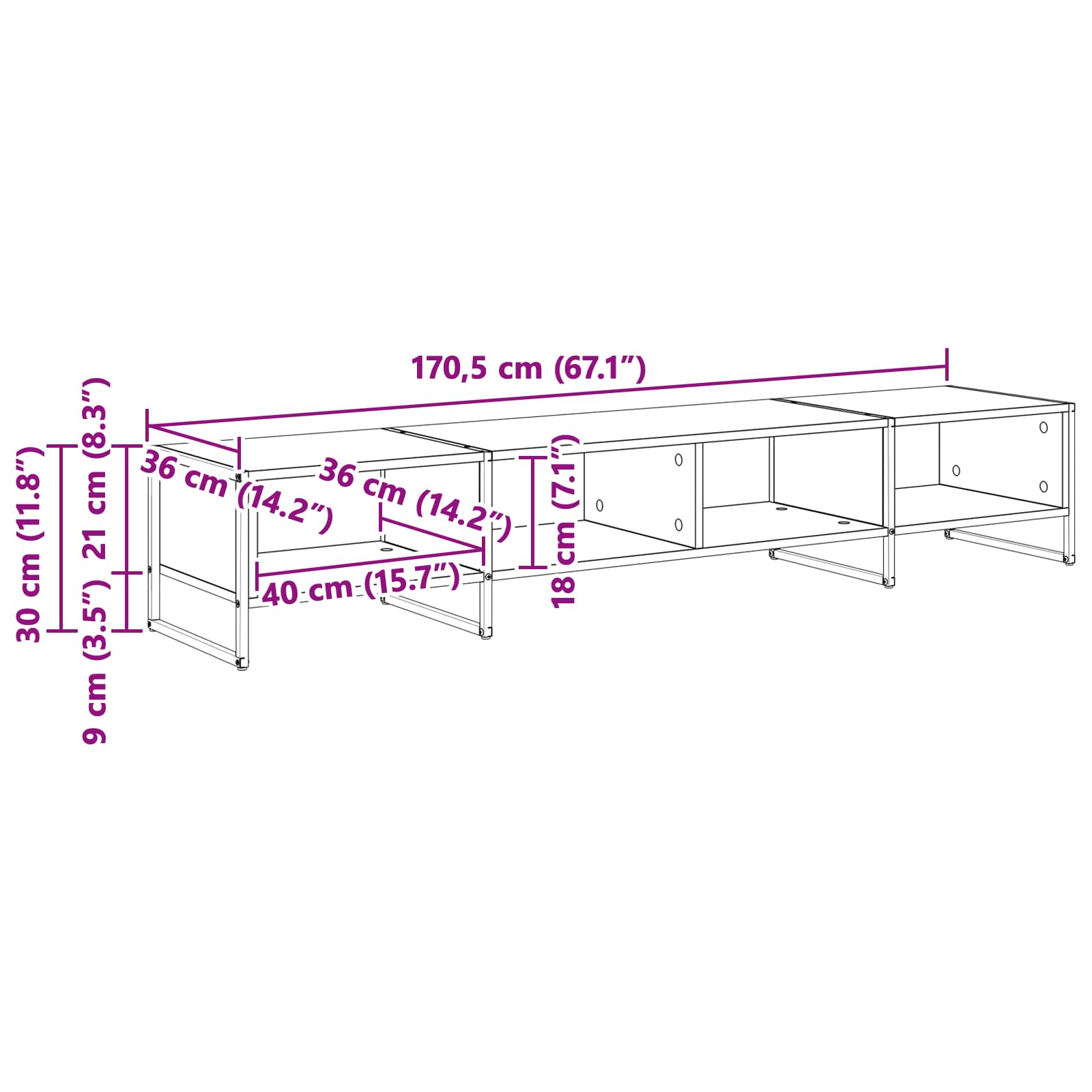 886520 11 Cabinet TV Lemn Vechi 170.5 x 36 x 30.5 cm Lemn compozit Cabinet TV Lemn Vechi 170.5 x 36 x 30.5 cm Lemn compozit - imagine 11