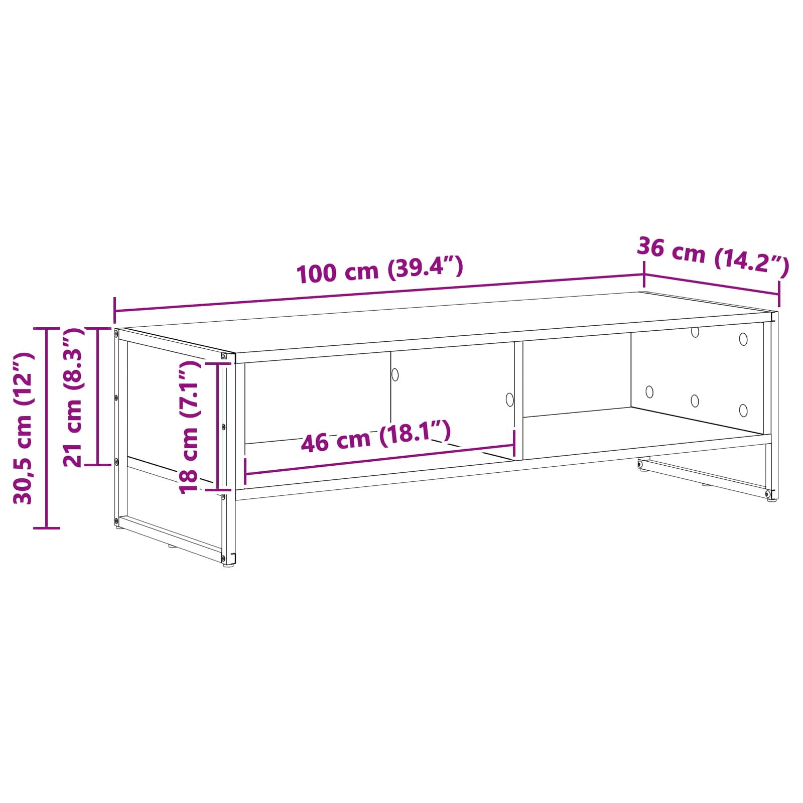 886553 11 Cabinet TV Sonoma 100 x 36.5 x 30.5 cm Lemn compozit Cabinet TV Sonoma 100 x 36.5 x 30.5 cm Lemn compozit - imagine 11