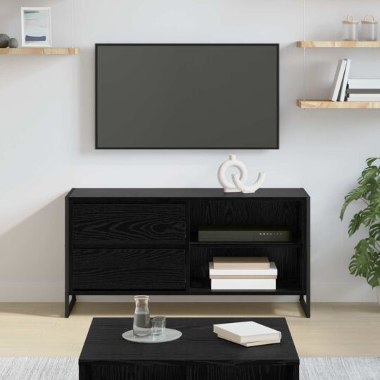 Cabinet TV Stejar Negru 100 x 36 x 49,5 cm Lemn compozit