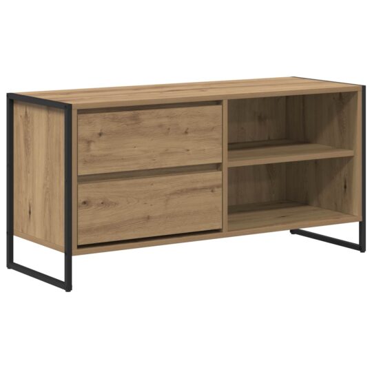 Alternative view of Cabinet TV Stejar artizanal 100 x 36 x 49,5 cm Lemn compozit