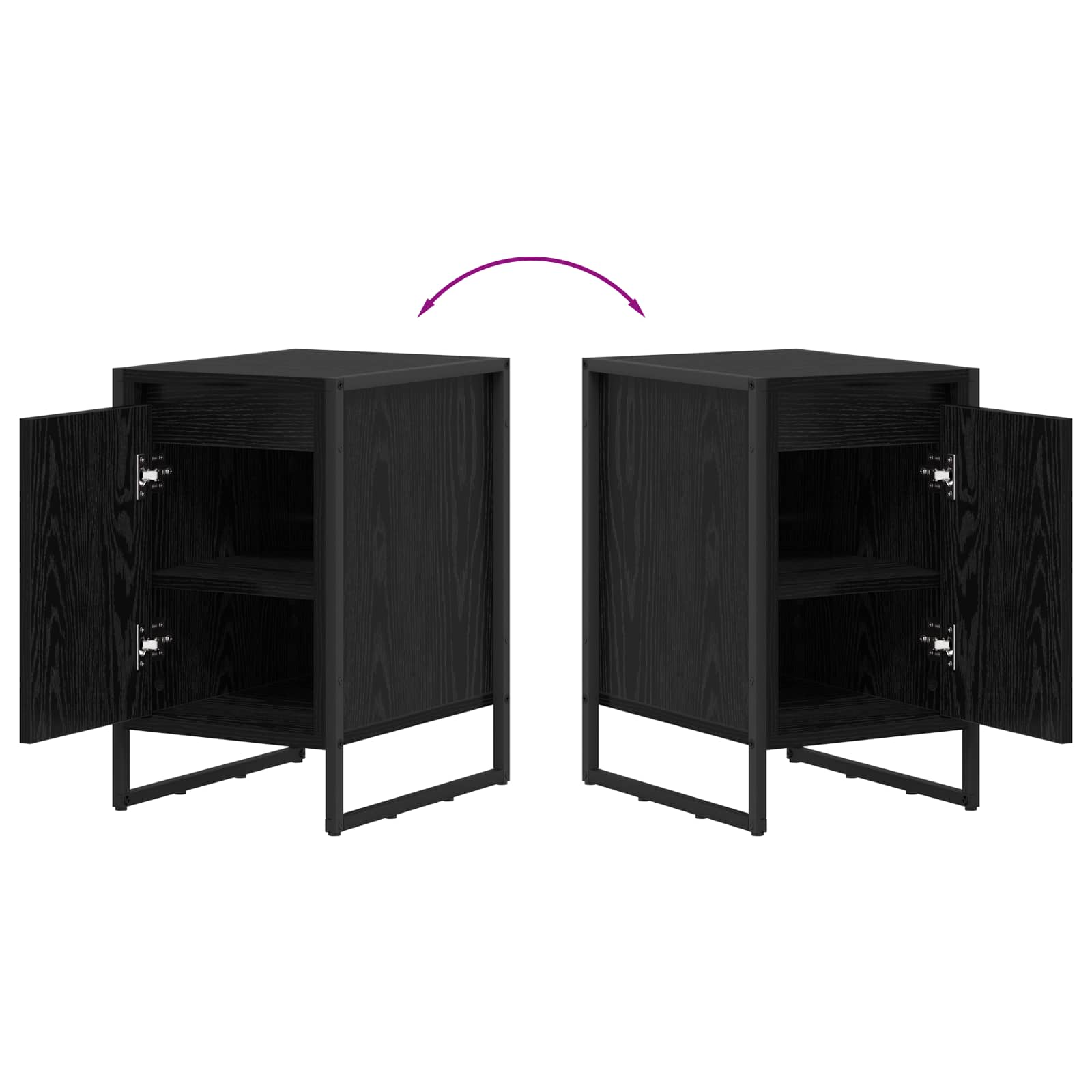 Noptieră Stejar Negru 39,5 x 30 x 50 cm Lemn compozit - imagine 11