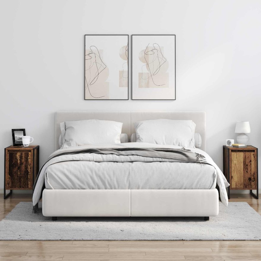 Noptieră 2 pcs Lemn Vechi 39,5 x 30 x 50 cm Lemn compozit - imagine 4