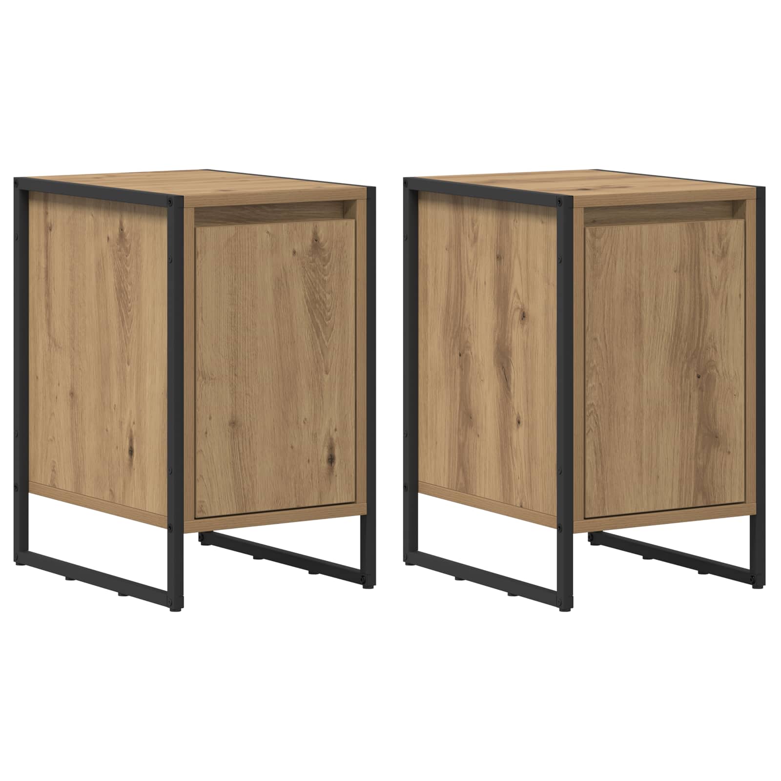 Noptieră 2 pcs Stejar artizanal 39,5 x 30 x 50 cm Lemn compozit - imagine 2