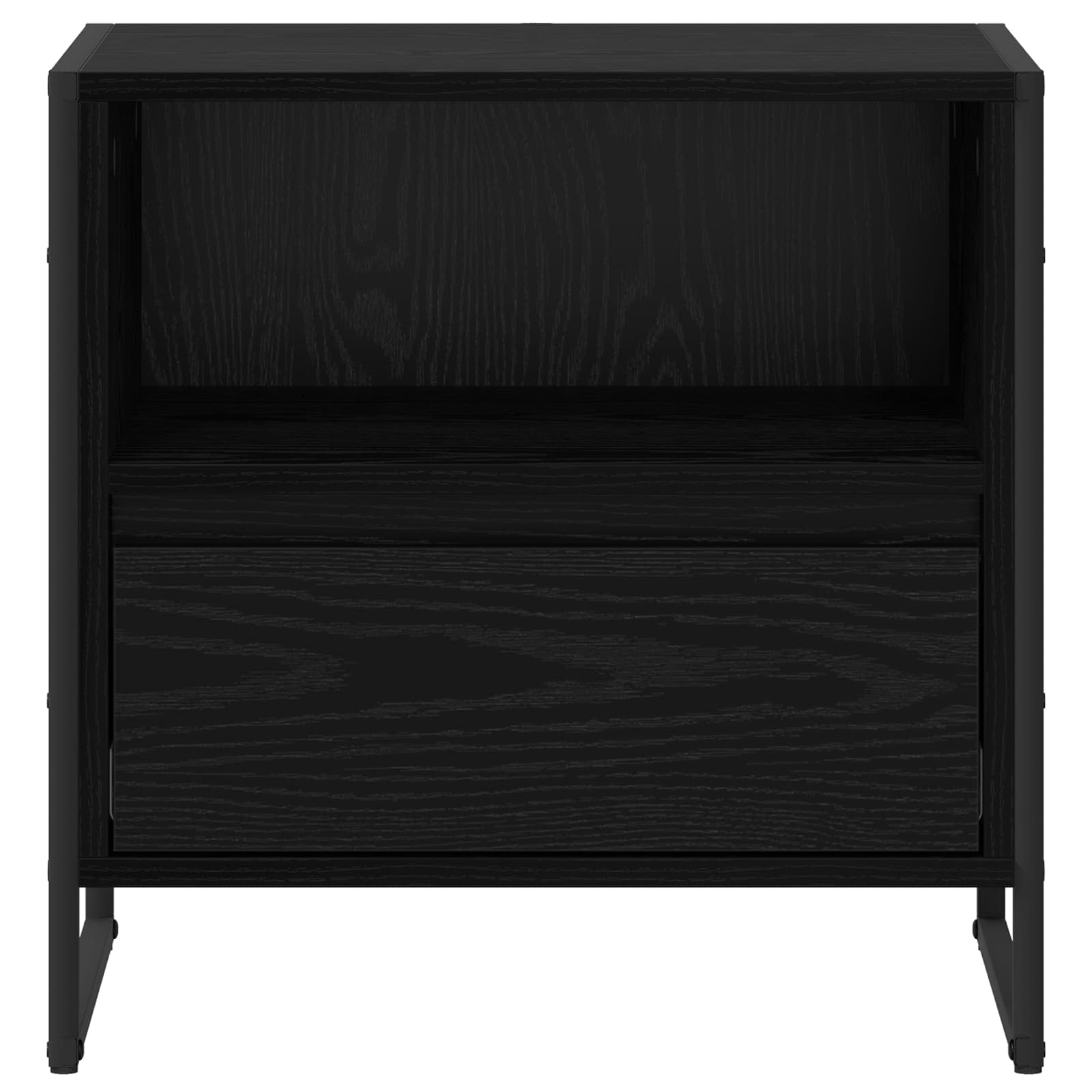 Noptieră 2 pcs Stejar Negru 50 x 39,5 x 50 cm Lemn compozit - imagine 6